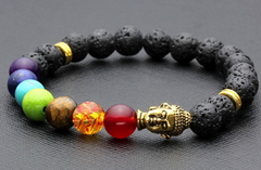 8mm Chakra Beads Yoga Lava Rock Buddha Bracelet
