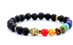 8mm Chakra Beads Yoga Lava Rock Buddha Bracelet