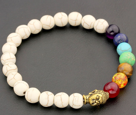 8mm Chakra Beads Yoga Lava Rock Buddha Bracelet